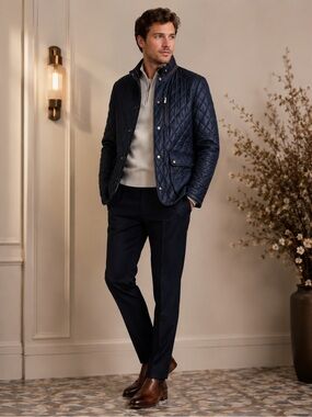Ted Baker London Quilted Jacket Navy Blue Size 4 (Large) - Classic Casual